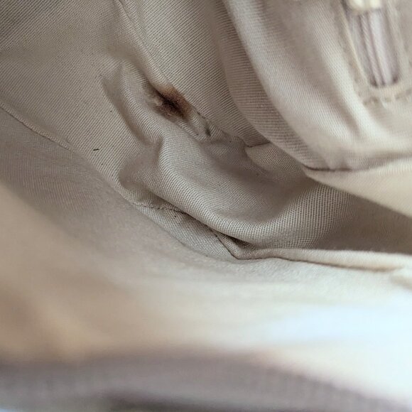 Nine West Shoulder Bag Monogram Gray Taupe Tan Purse Gold Tone Hardware Y2K - Picture 12 of 13